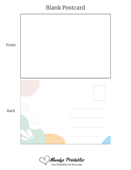 blank printable postcards