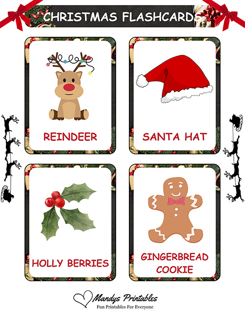 printable christmas flashcards