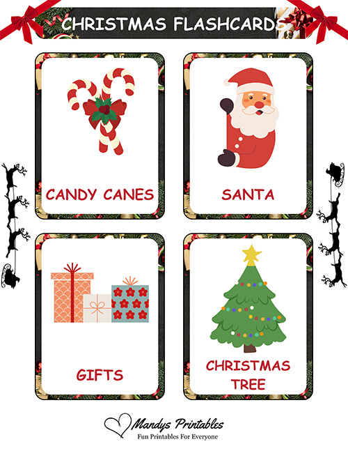 printable christmas flashcards