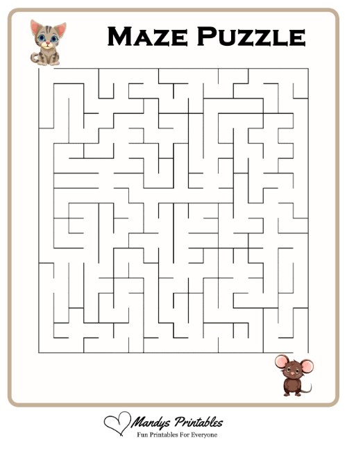 maze preschool printable