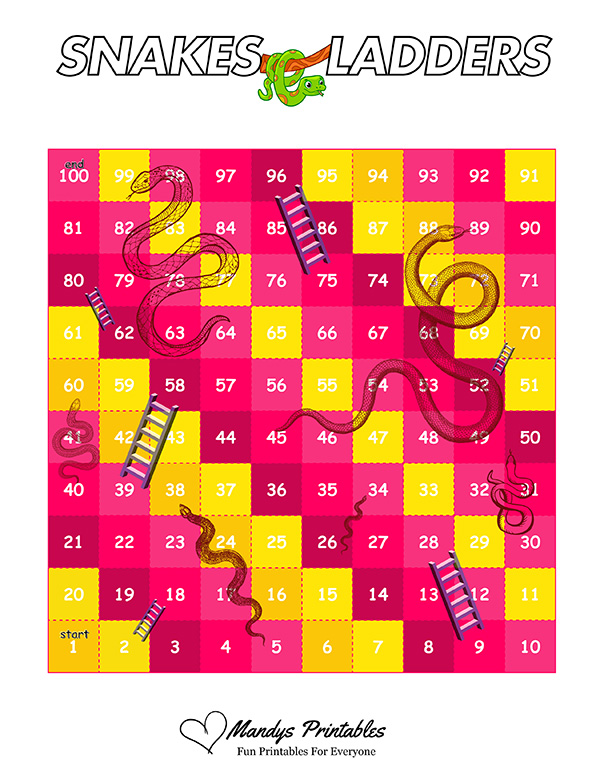 printable snakes and ladders game