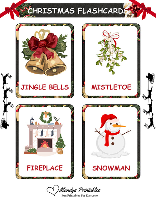 printable christmas flashcards