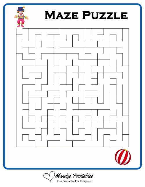 preschool maze printable