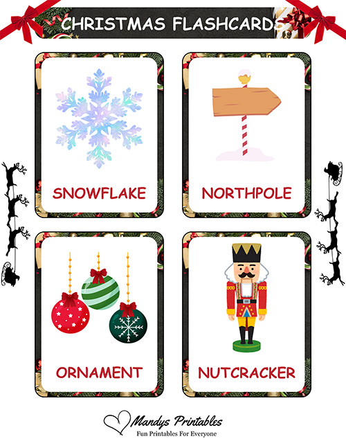 printable christmas flashcards