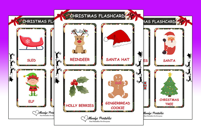 printable christmas flashcards