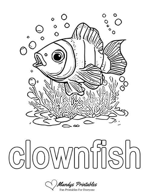 clownfish coloring page