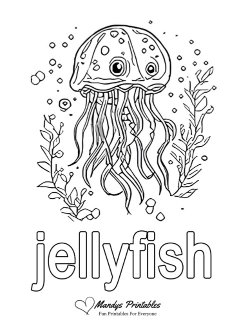 jellyfish coloring page