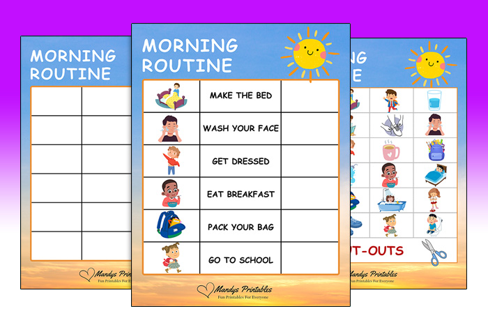 printable morning routine charts