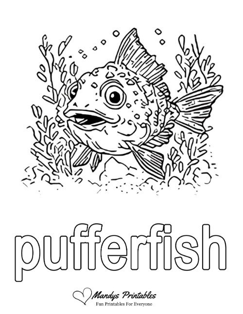 pufferfish coloring page