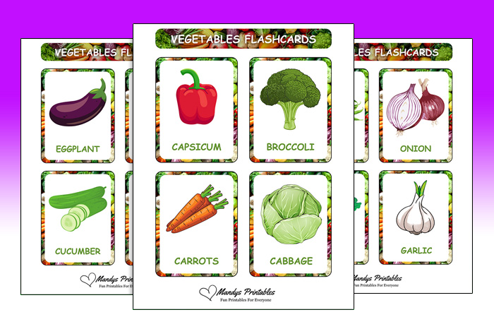 Printable Vegetable Flashcards