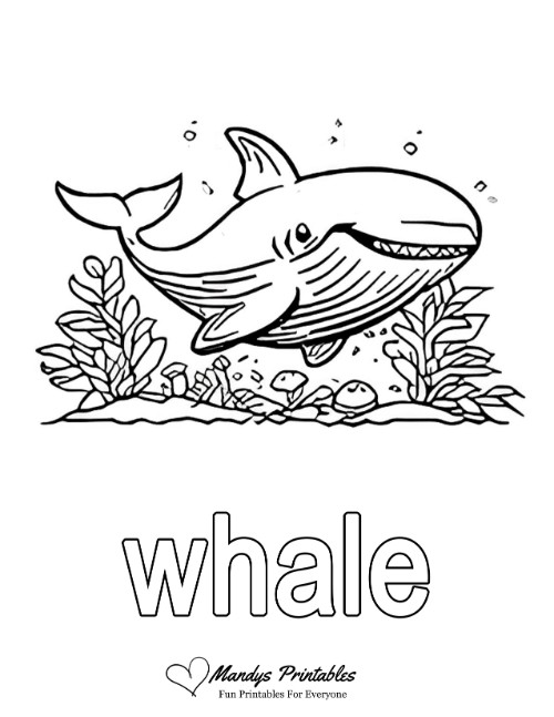 whale coloring page