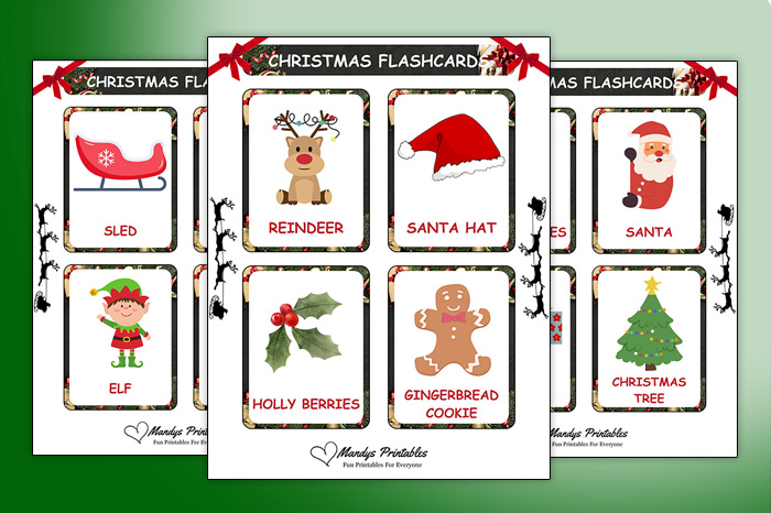 printable christmas flashcards