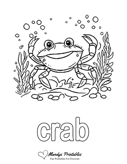 crab coloring page