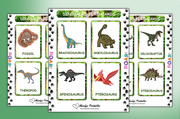 printable dinosaur flashcards