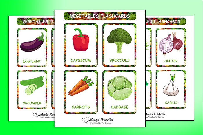 Printable Vegetable Flashcards