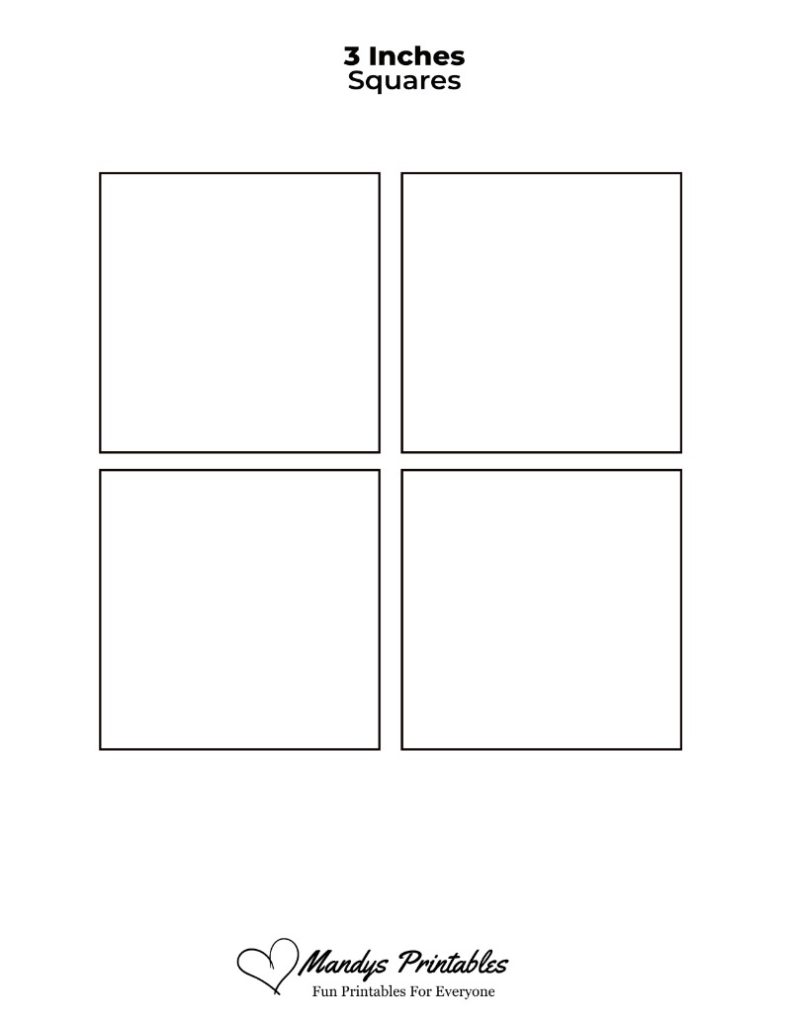 3” Square Template Printable