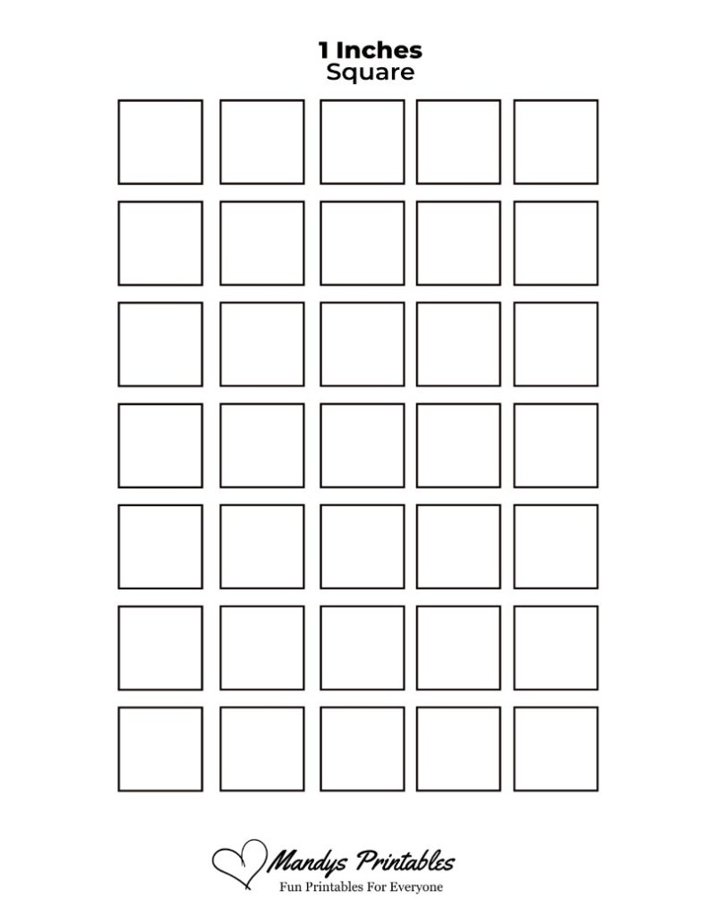 Printable 1” Square Templates