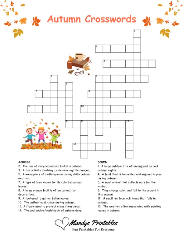 printable crossword puzzles for middle schoolers