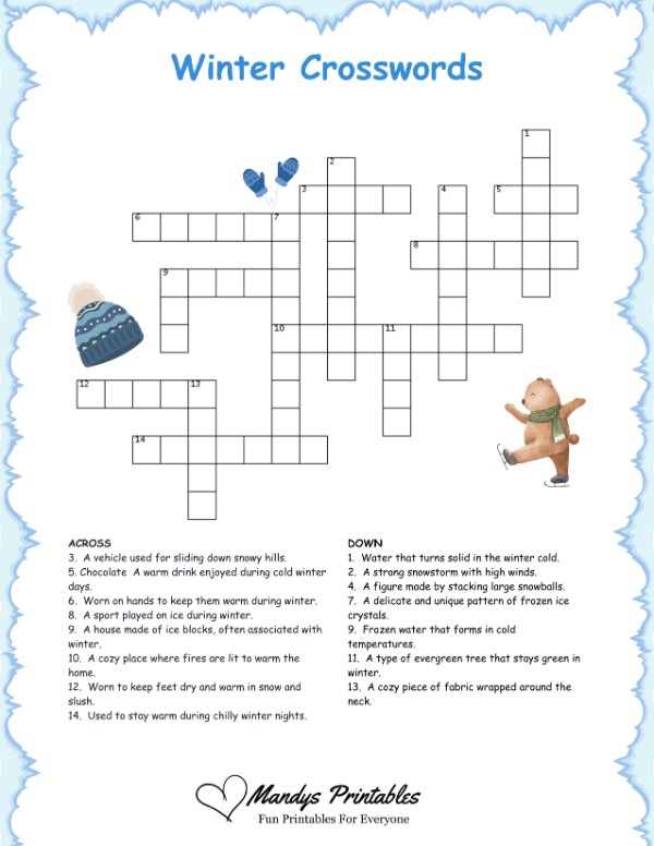 free crossword puzzles for kids