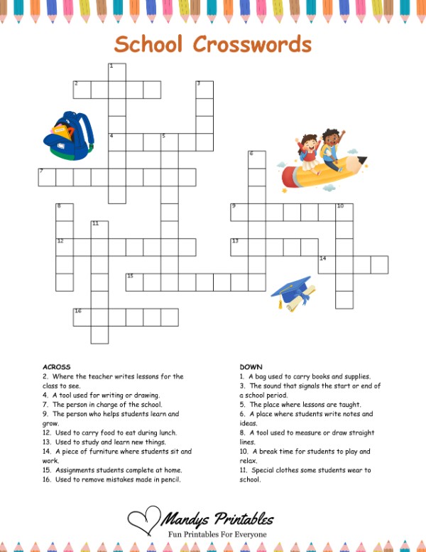 free crossword puzzles for kids