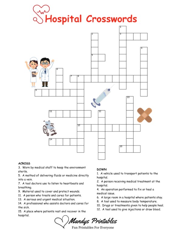 fun crossword puzzles printable