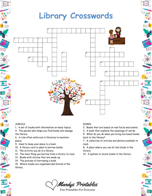 free printable crossword puzzles for students