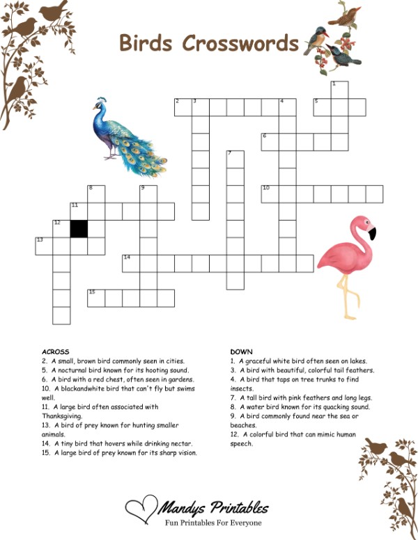 free printable children's crossword puzzles