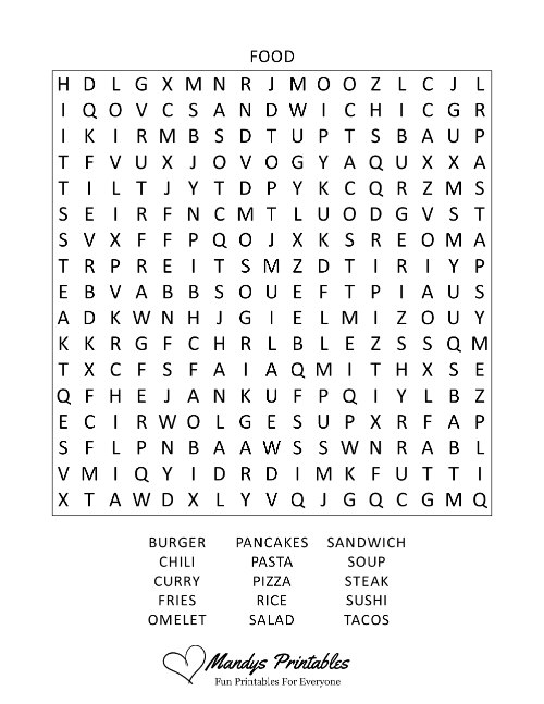 free printable word searches