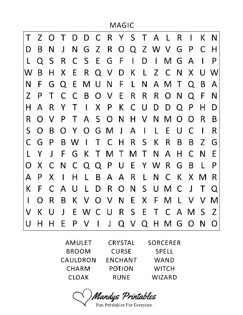 free printable word searches