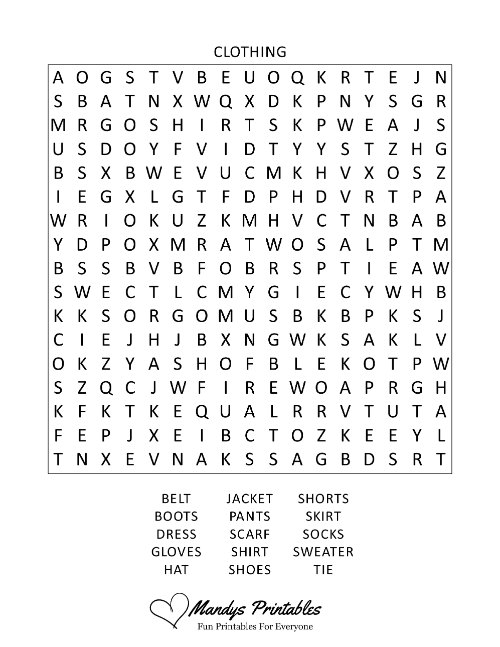 free printable word searches