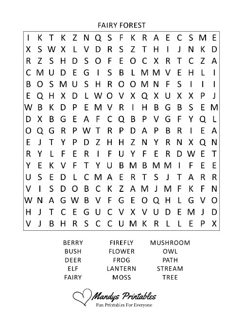 free printable word searches