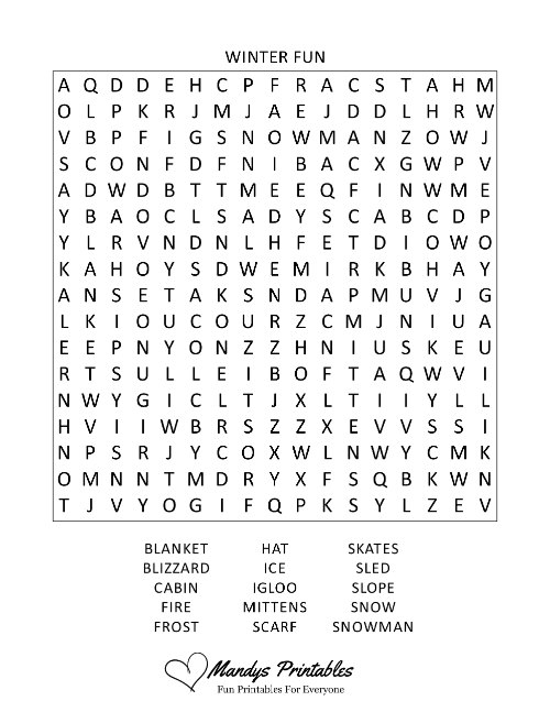 free printable word searches