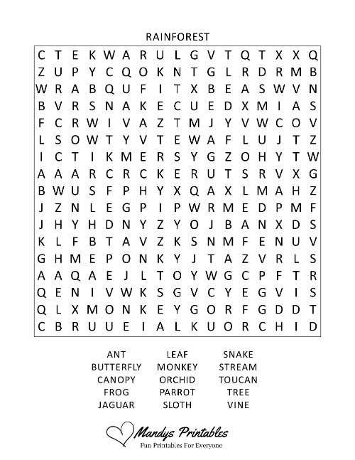 free printable word searches