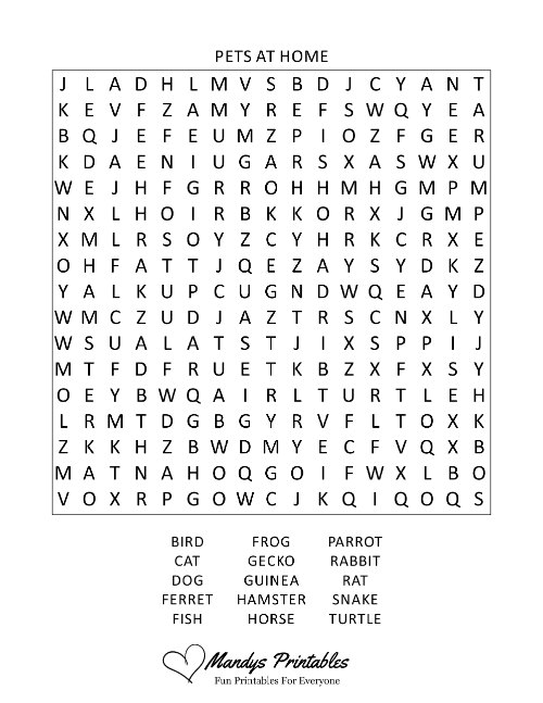 free printable word searches