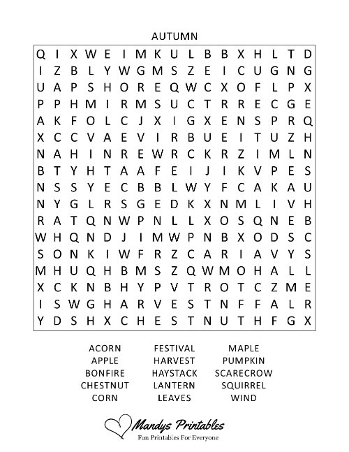 free printable word searches