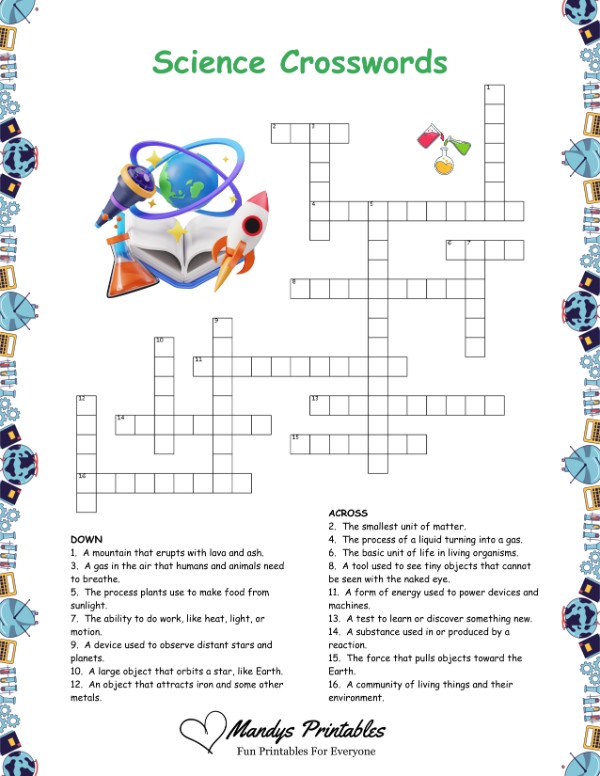 kids crossword puzzles printable