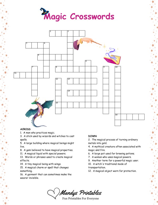 kids crossword puzzles printable