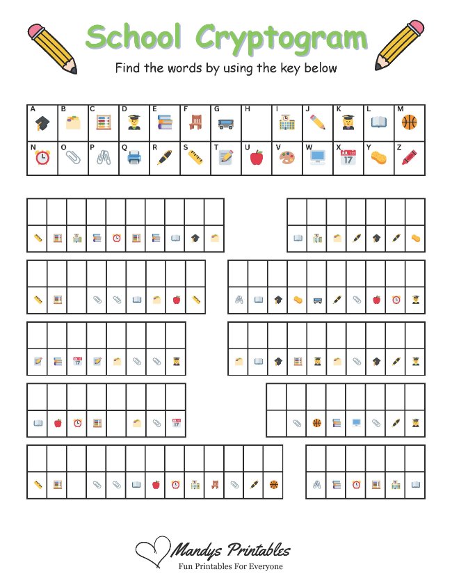 Cryptograms Puzzles printable