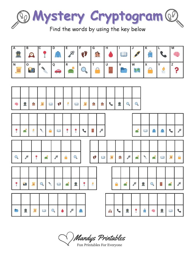 Cryptograms Puzzles printable