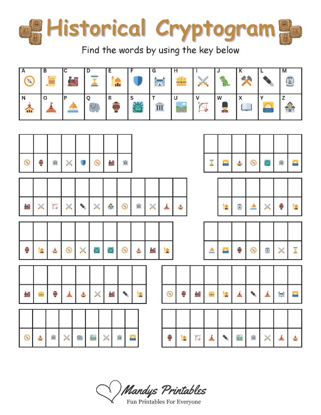 Cryptograms Puzzles printable