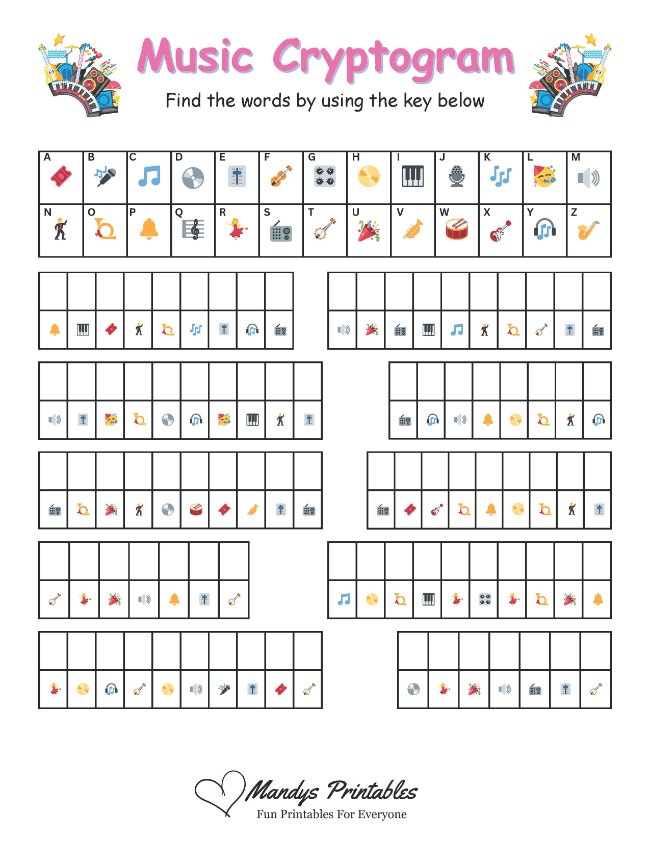 Cryptograms Puzzles printable