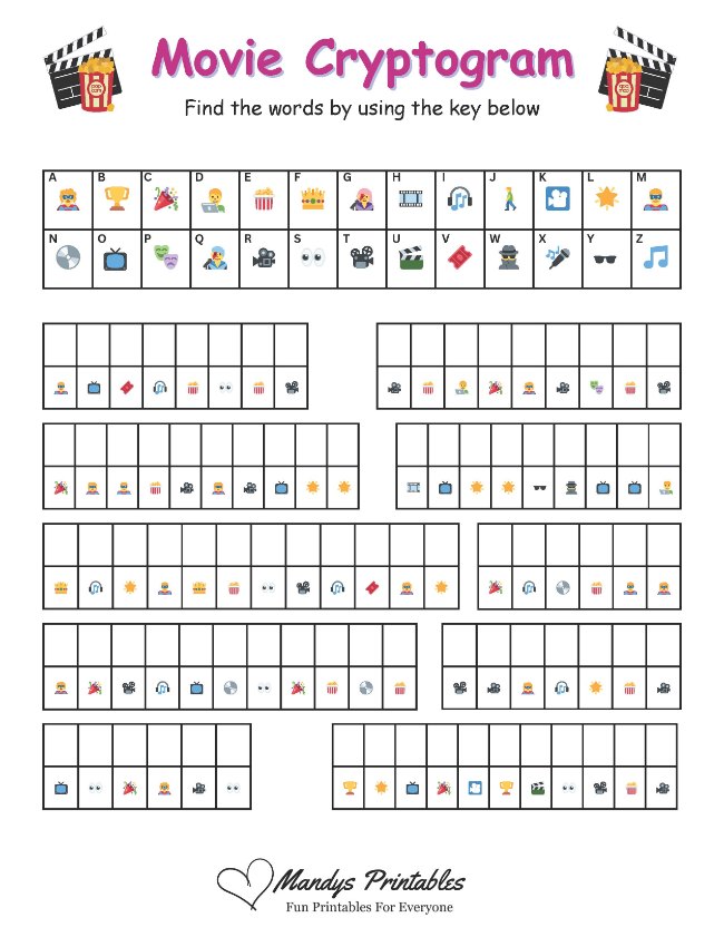 Cryptograms Puzzles printable