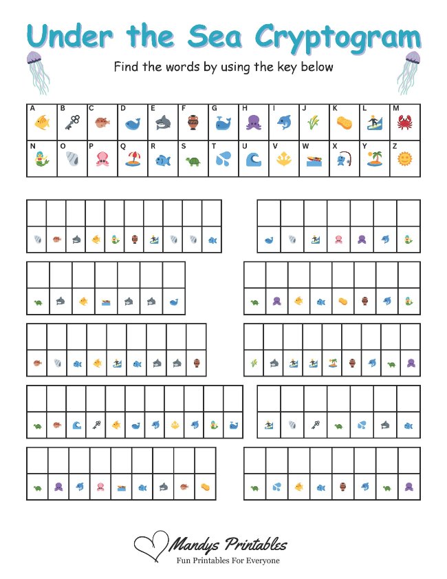 Cryptograms Puzzles printable