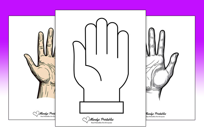 printable hand outline template