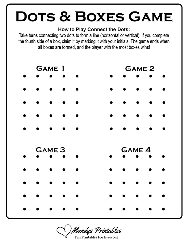 Printable Dot and Boxes