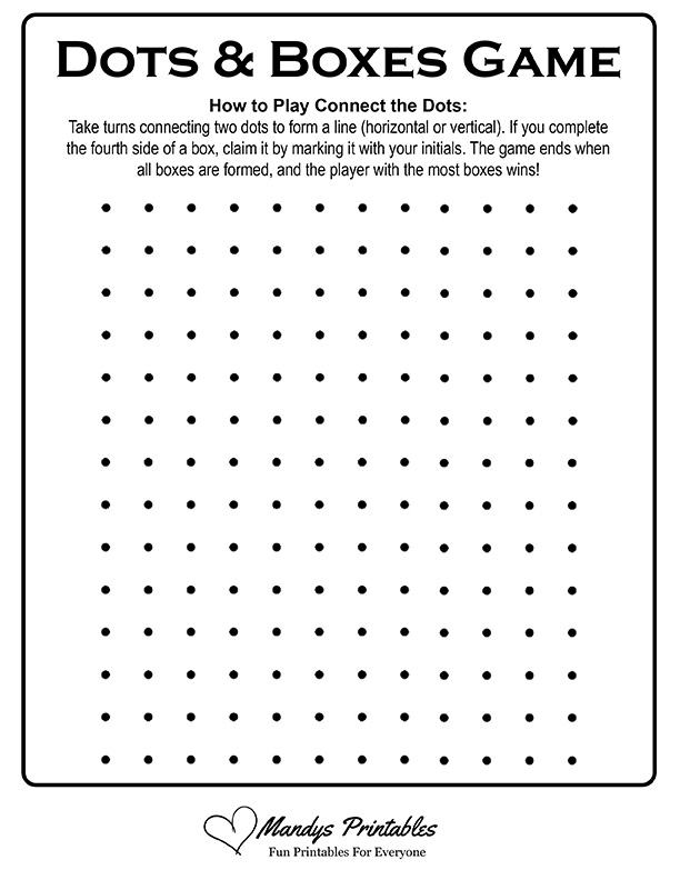 Printable Dot and Boxes