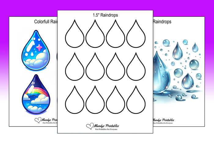 printable raindrop templates