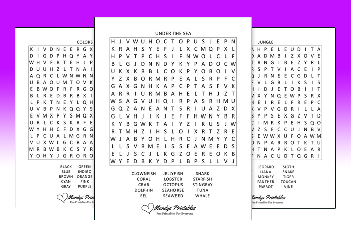 printable wordsearches
