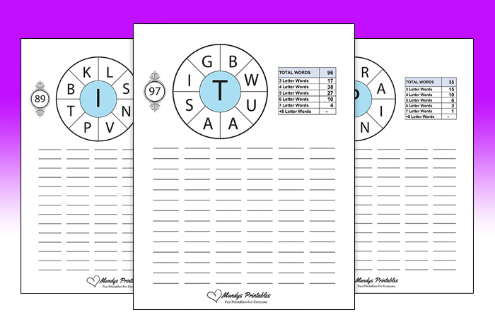 printable wordwheel puzzles