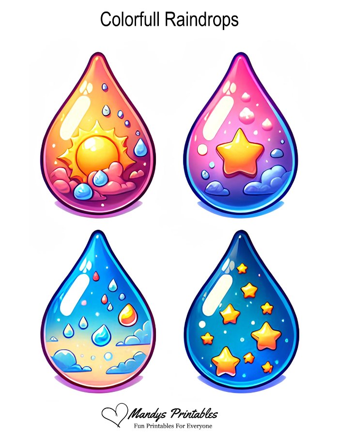 colorfull raindrop template